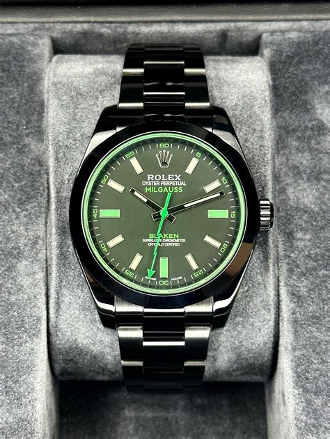 rolex milgauss blaken|Rolex Milgauss black price.